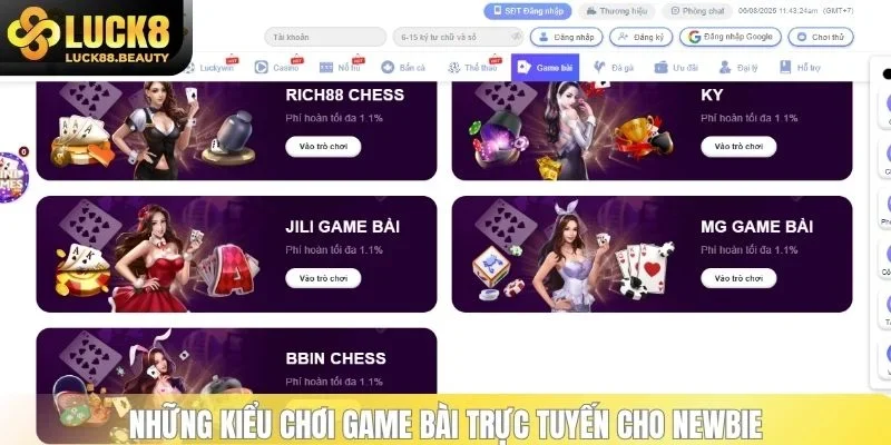 Những kiểu chơi game bài trực tuyến cho newbie