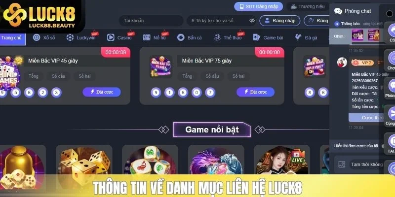 Thông tin về danh mục liên hệ LUCK8