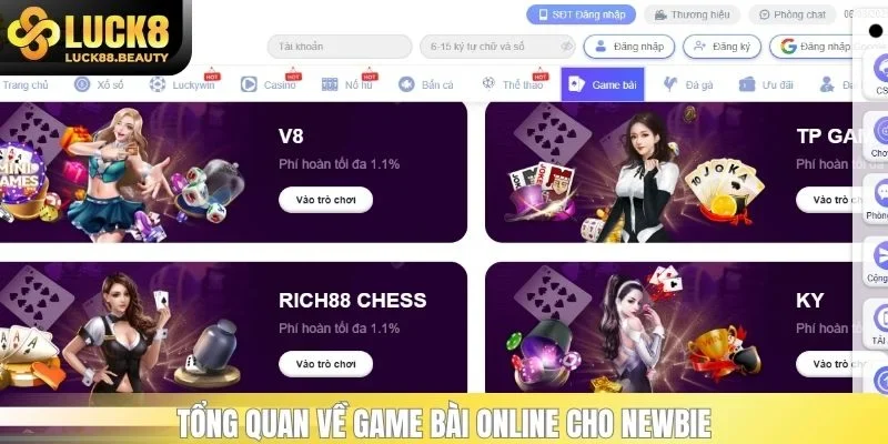 Tổng quan về game bài online cho newbie